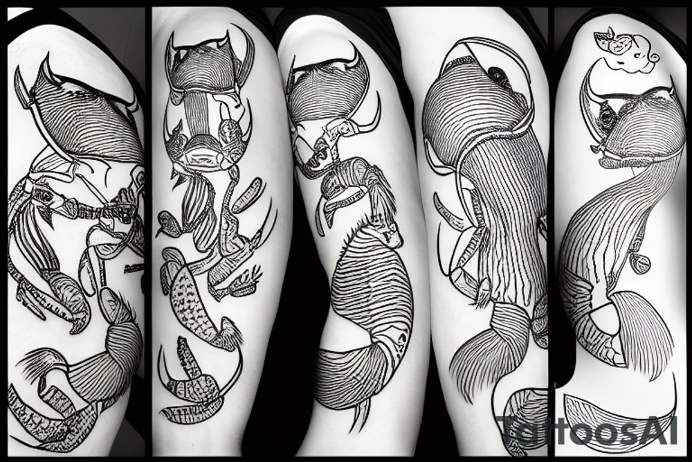 Bottom feeders Lobster fox tattoo idea