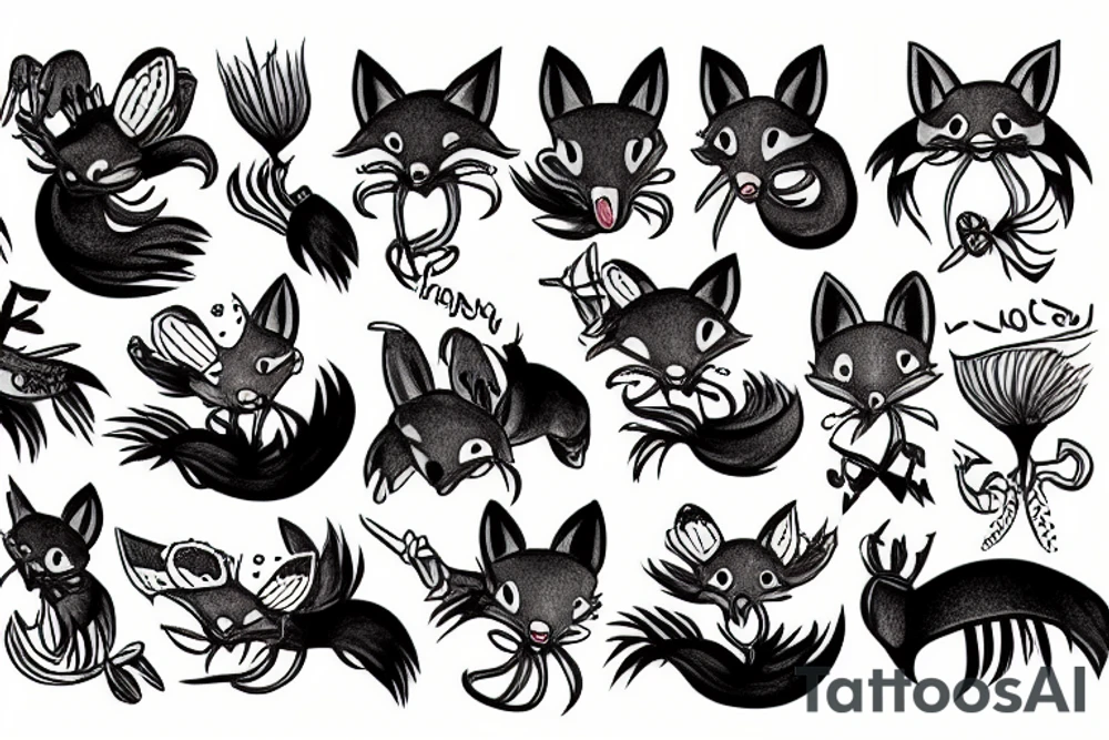 Lobster fox tattoo idea