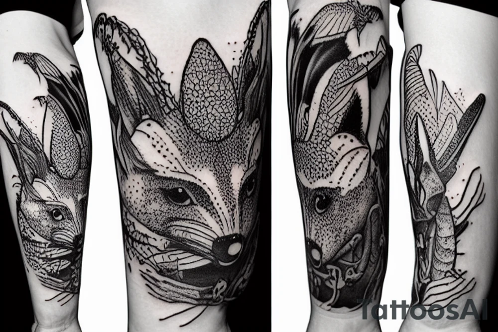 Lobster fox tattoo idea