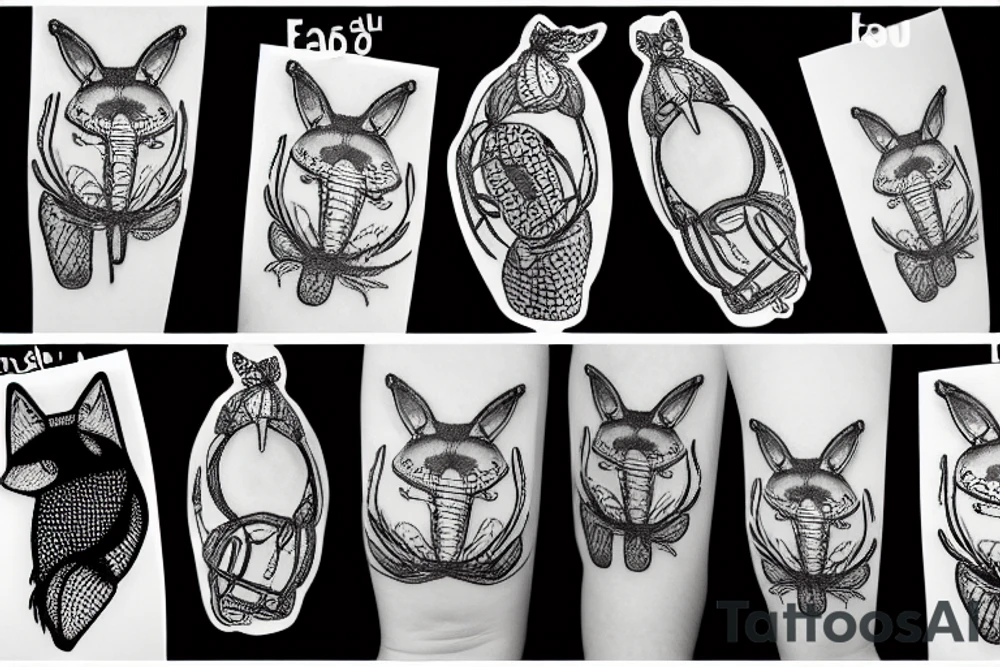 fox lobster tattoo idea