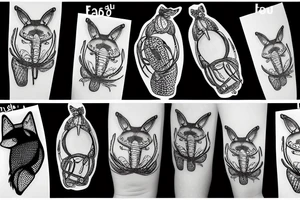 fox lobster tattoo idea