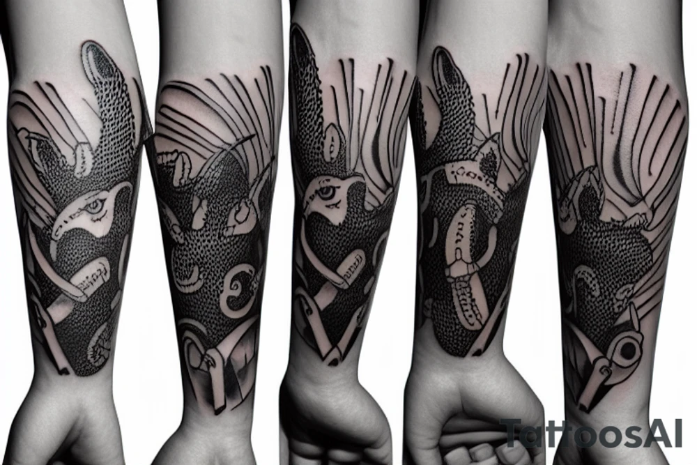 fox lobster tattoo idea
