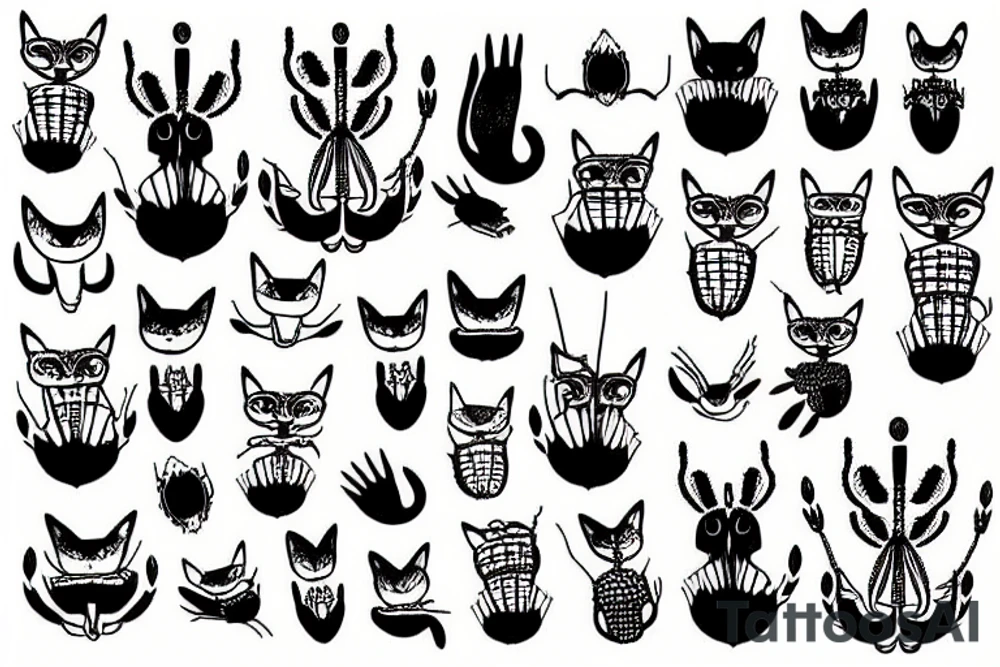 fox lobster tattoo idea