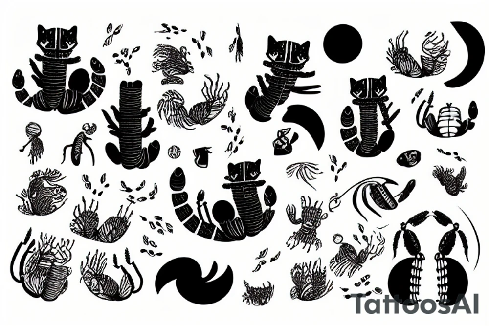 fox lobster tattoo idea