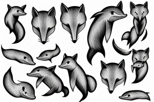 fox dolphin tattoo idea