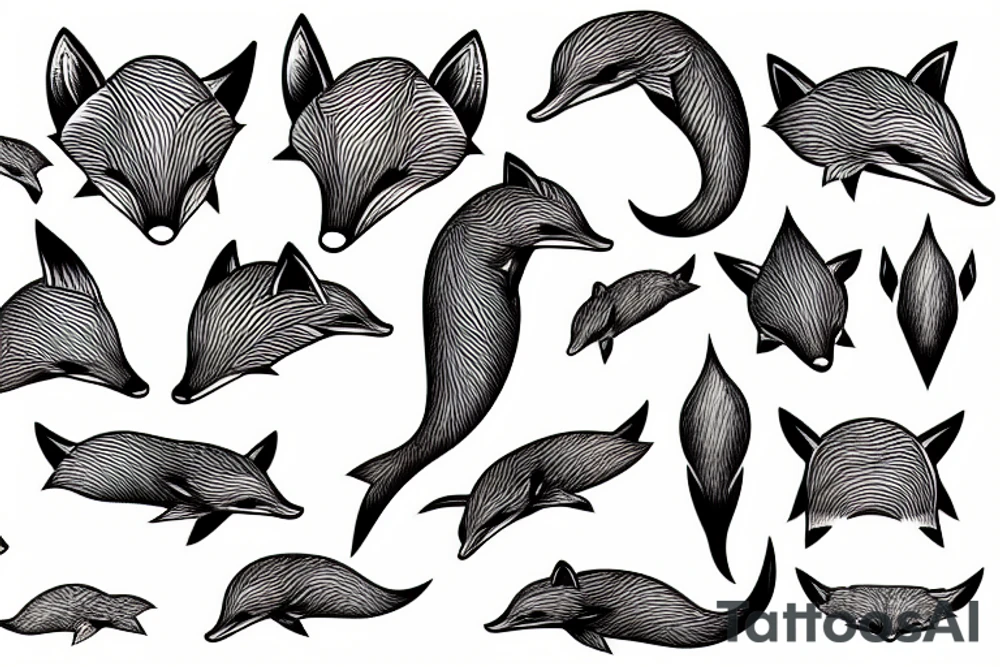 fox dolphin tattoo idea