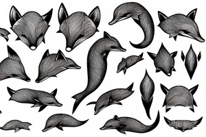 fox dolphin tattoo idea