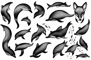 fox dolphin tattoo idea