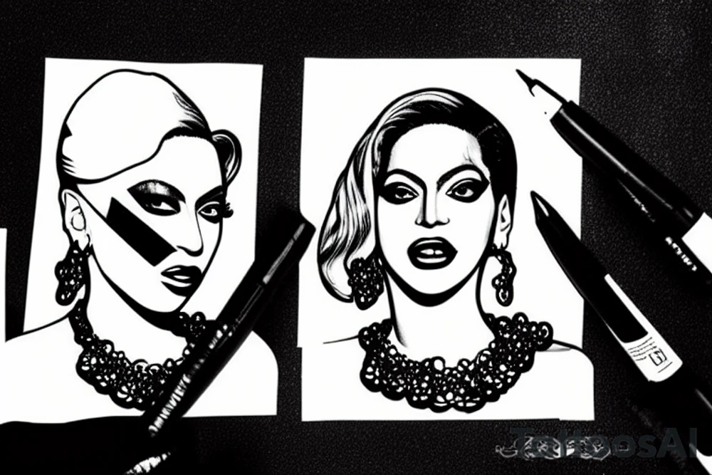 gaga Beyonce telephone tattoo idea