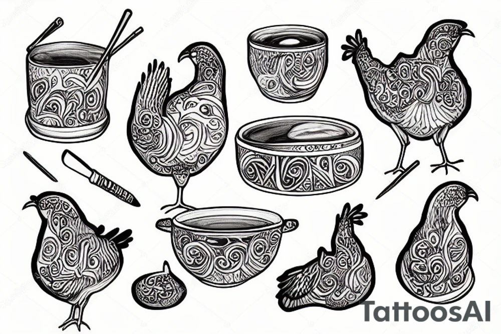 soup chicken tattoo idea