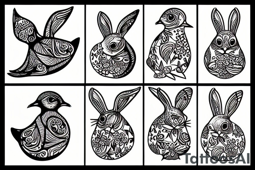 seagull bunny tattoo idea