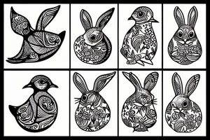 seagull bunny tattoo idea