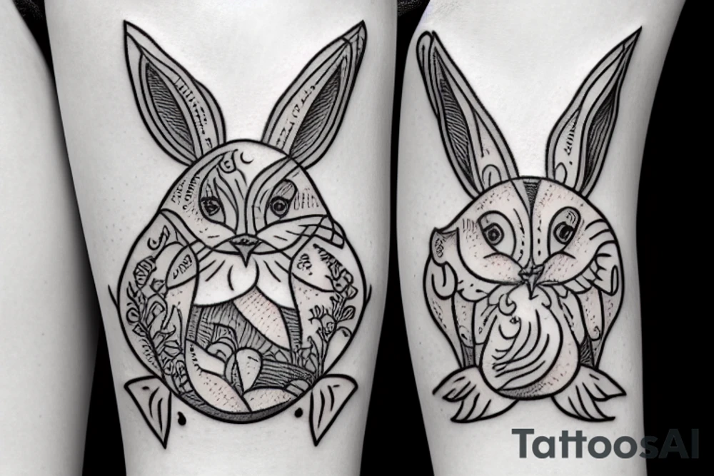 seagull bunny tattoo idea
