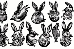 seagull bunny tattoo idea