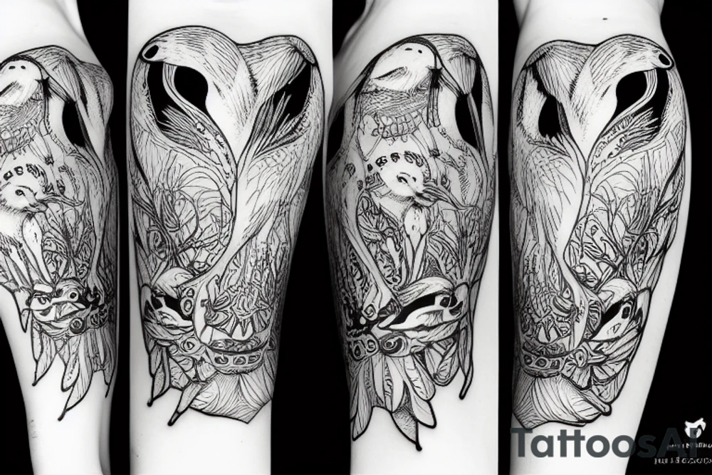 seagull bunny tattoo idea