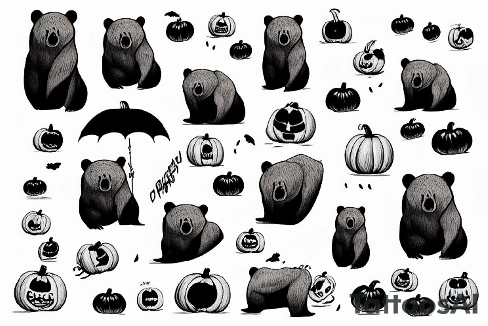 Bear Week Great Pumpkin swims tattoo idea