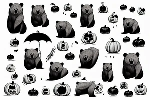 Bear Week Great Pumpkin swims tattoo idea
