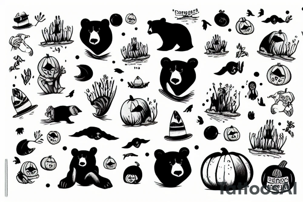 Bear Week Great Pumpkin swims tattoo idea