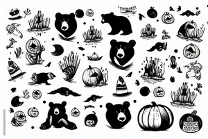 Bear Week Great Pumpkin swims tattoo idea