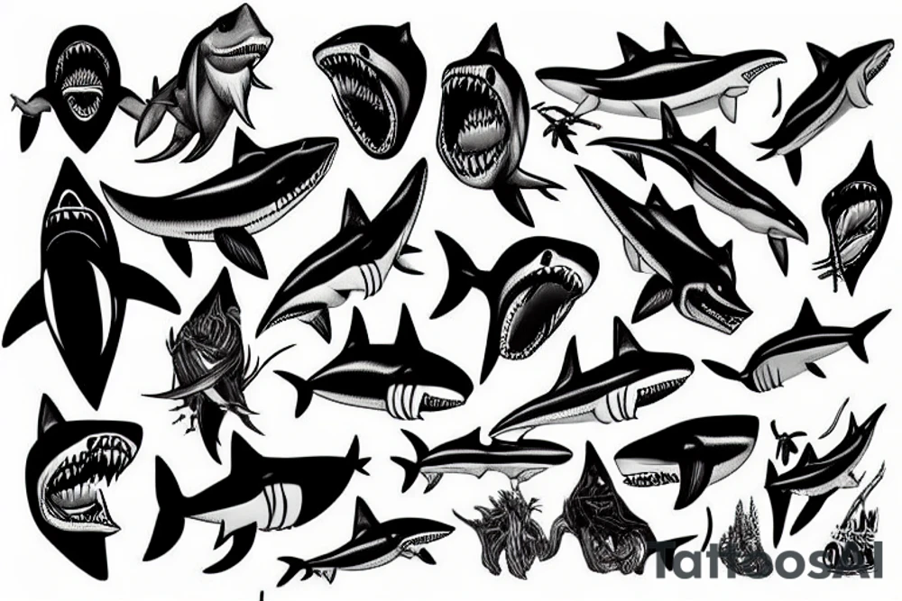 apex predator shark tattoo idea