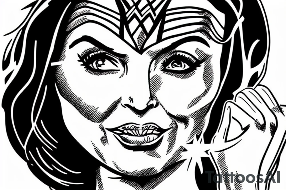 Wonder Woman Nancy Pelosi ripping paper tattoo idea