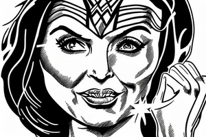 Wonder Woman Nancy Pelosi ripping paper tattoo idea