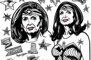 Wonder Woman Nancy Pelosi ripping paper tattoo idea