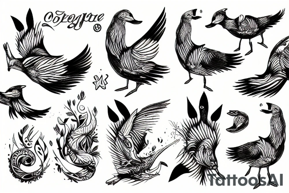coyote seagull tattoo idea