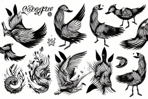 coyote seagull tattoo idea