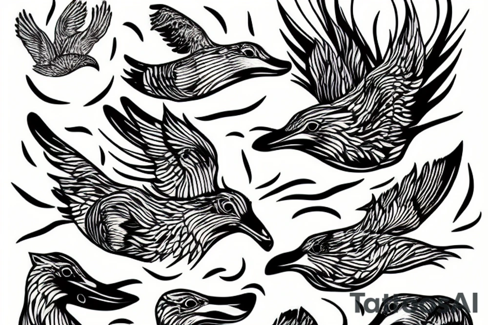 coyote seagull tattoo idea