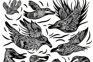 coyote seagull tattoo idea