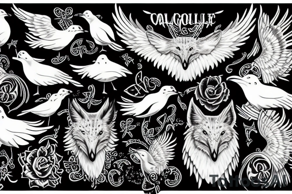 seagull coyote tattoo idea