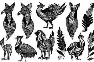 wild turkey coyote tattoo idea