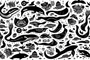 foxy whale tattoo idea