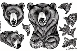 bear dolphin tattoo idea