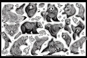 bear dolphin tattoo idea