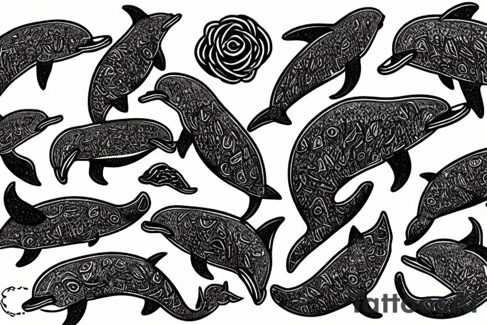 dolphin bear tattoo idea