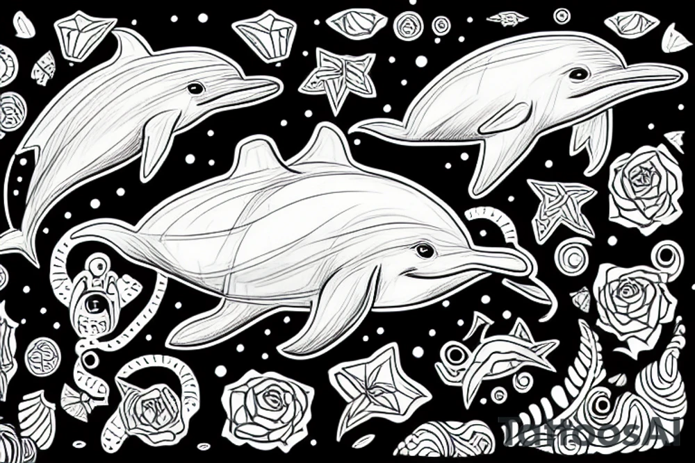 dolphin bear tattoo idea