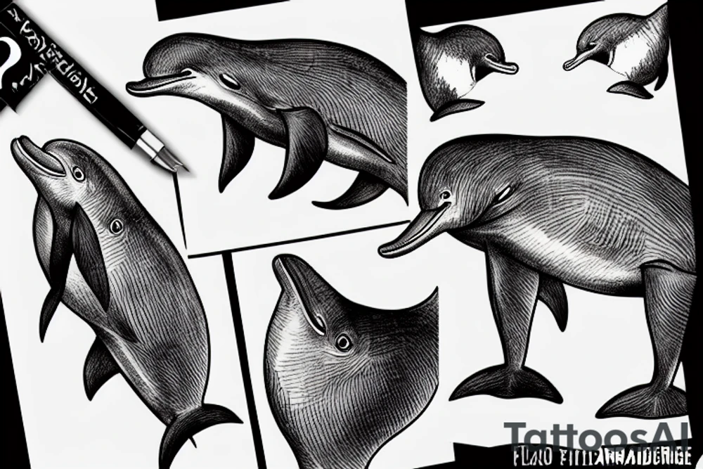 dolphin bear tattoo idea