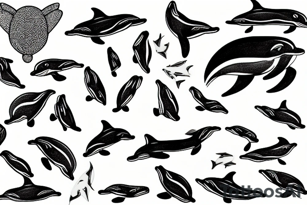 dolphin bear tattoo idea