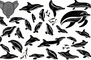 dolphin bear tattoo idea