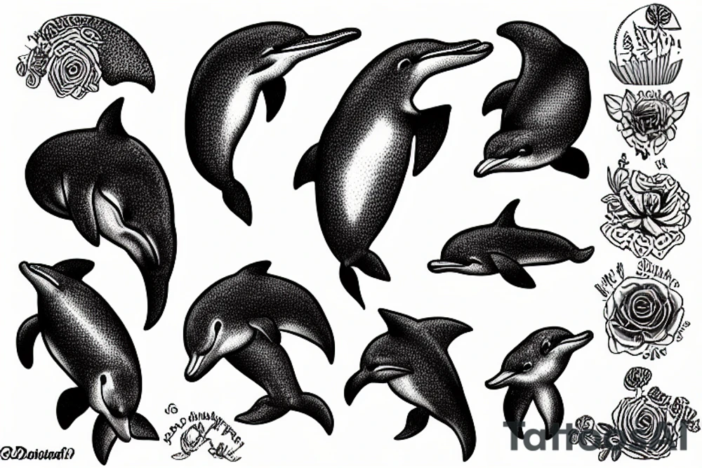 dolphin bear tattoo idea