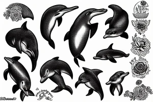dolphin bear tattoo idea