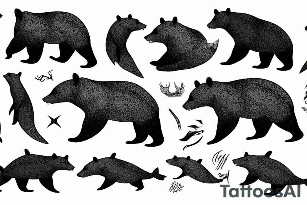bear shark tattoo idea