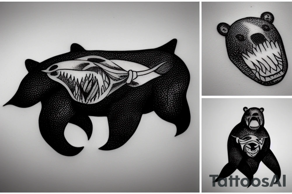 bear shark tattoo idea