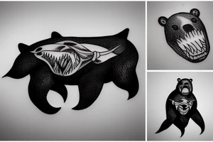 bear shark tattoo idea