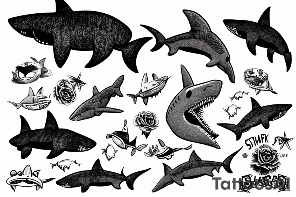 shark bear tattoo idea