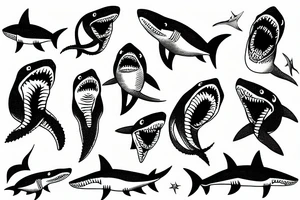 shark have grown legs and feet of bears tattoo idea