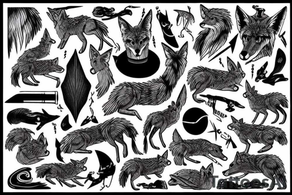 coyote whale tattoo idea
