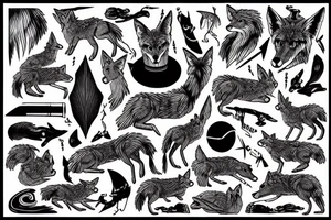 coyote whale tattoo idea